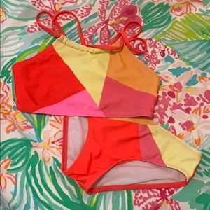 Bright bathing suit!
